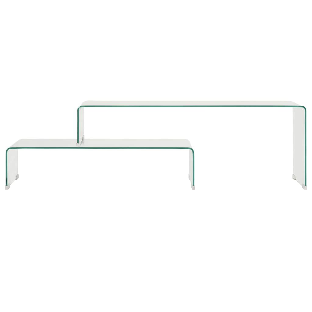 284728 vidaXL 2 Piece Coffee Table Set 90x30x20/110x30x40 cm Tempered Glass 2