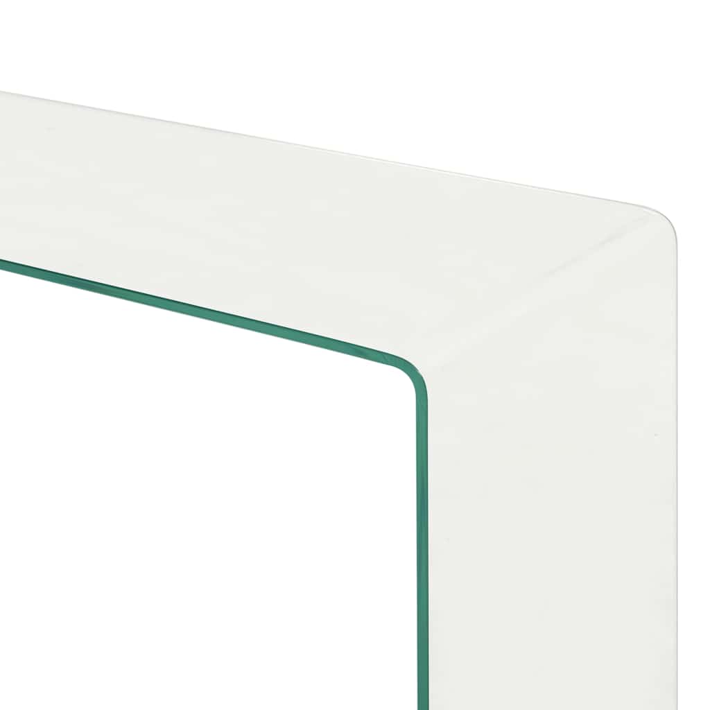 284728 vidaXL 2 Piece Coffee Table Set 90x30x20/110x30x40 cm Tempered Glass 4