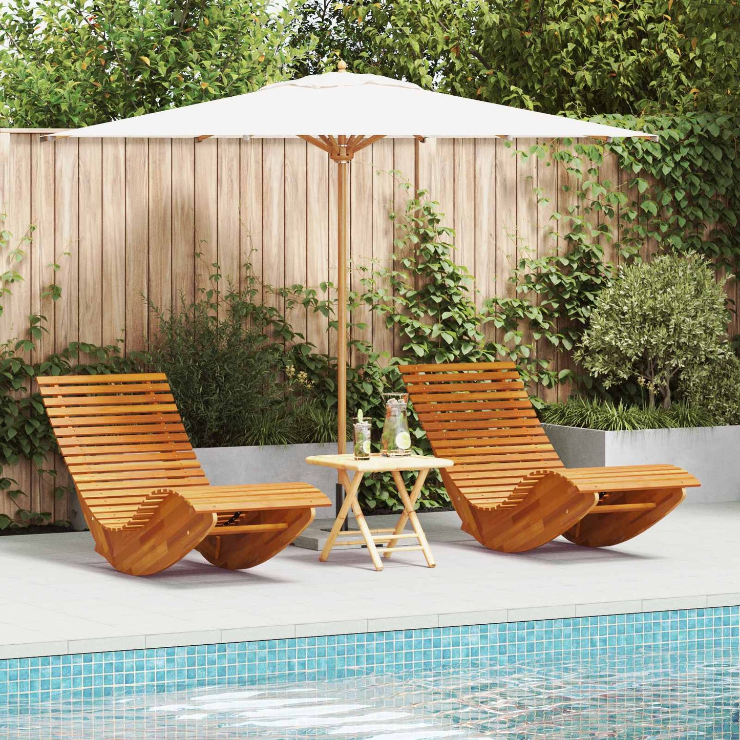 vidaXL Rocking Sun Loungers 2 pcs Acacia Wood 1