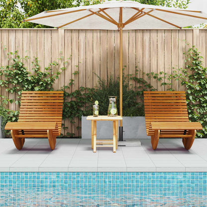 vidaXL Rocking Sun Loungers 2 pcs Acacia Wood 3