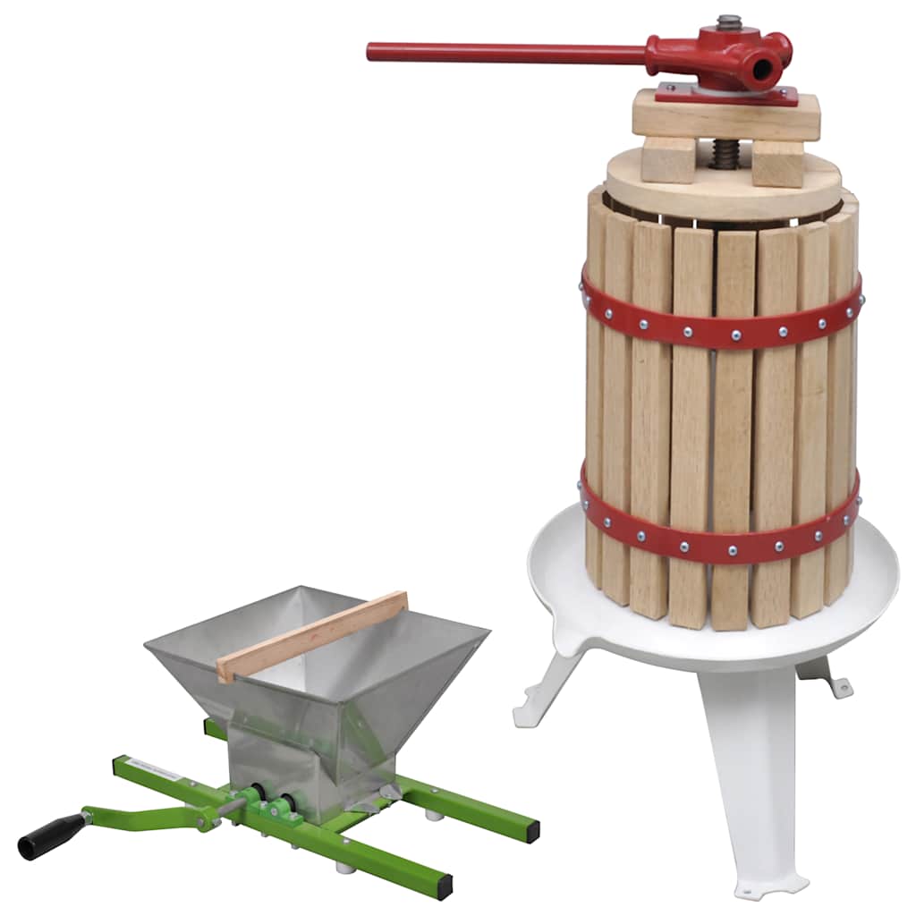 2 Piece Fruit & Wine Press and Crusher 6 l + 7 l crusher