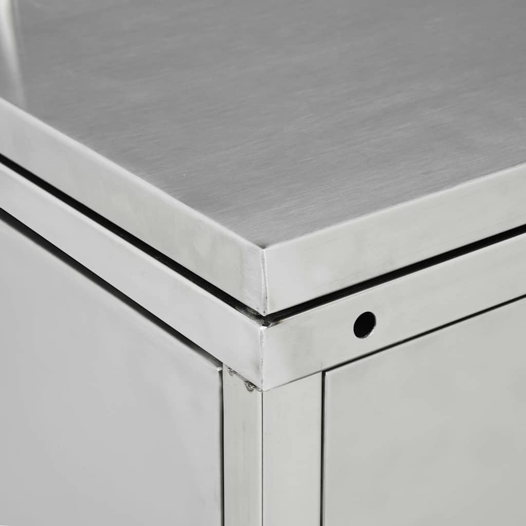 vidaXL Double Wheelie Bin Shed 240 L Stainless Steel 5