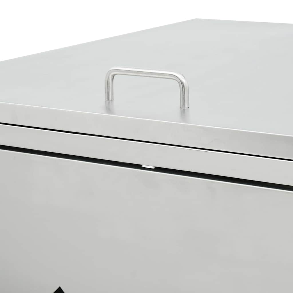 vidaXL Double Wheelie Bin Shed 240 L Stainless Steel 6