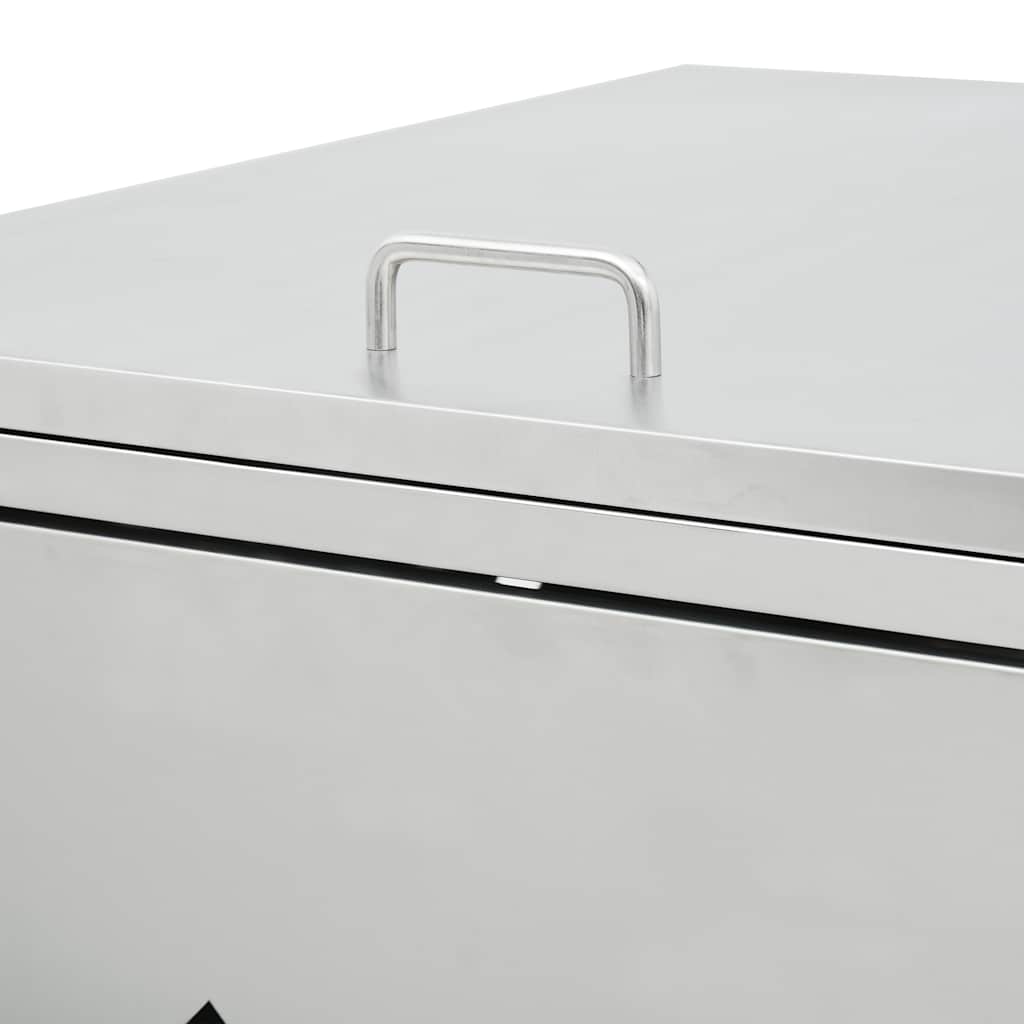 145381 vidaXL Triple Wheelie Bin Shed 240 L Stainless Steel 5