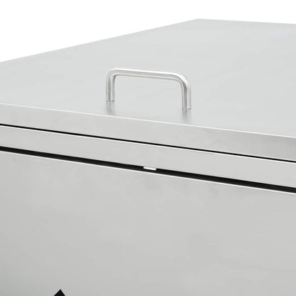 145381 vidaXL Triple Wheelie Bin Shed 240 L Stainless Steel 5