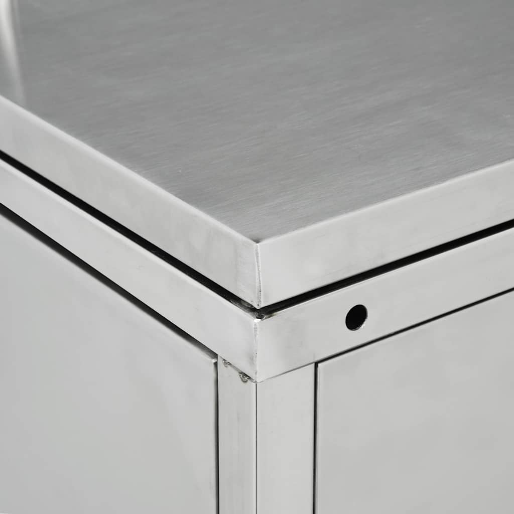 145381 vidaXL Triple Wheelie Bin Shed 240 L Stainless Steel 6
