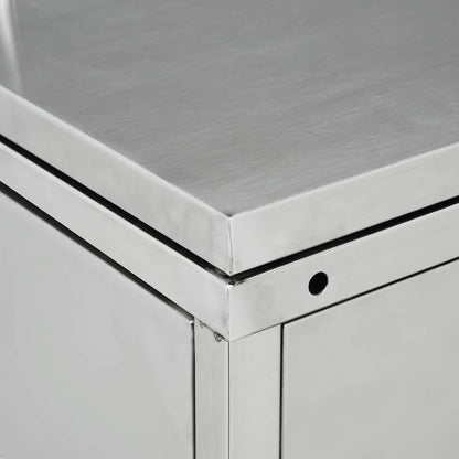 145381 vidaXL Triple Wheelie Bin Shed 240 L Stainless Steel 6