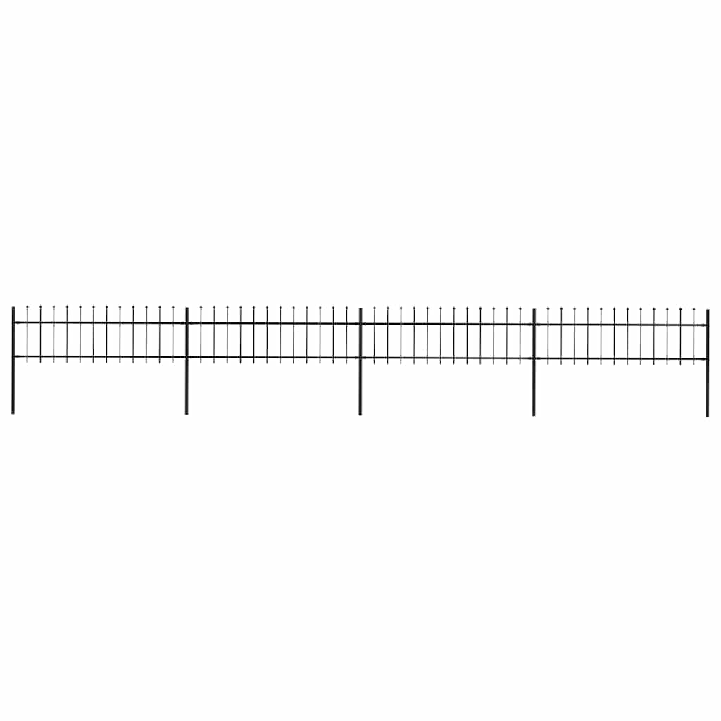 vidaXL Garden Fence with Spear Top Steel 671x60 cm Black 1