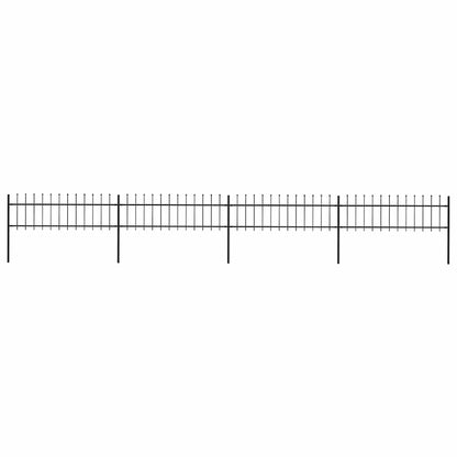 vidaXL Garden Fence with Spear Top Steel 671x60 cm Black 1