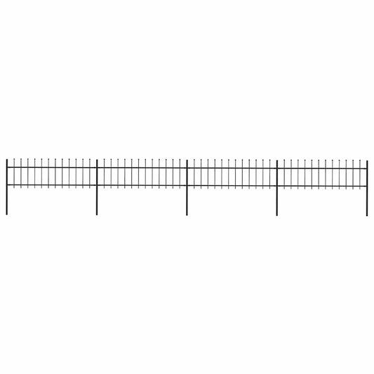 vidaXL Garden Fence with Spear Top Steel 671x60 cm Black 1