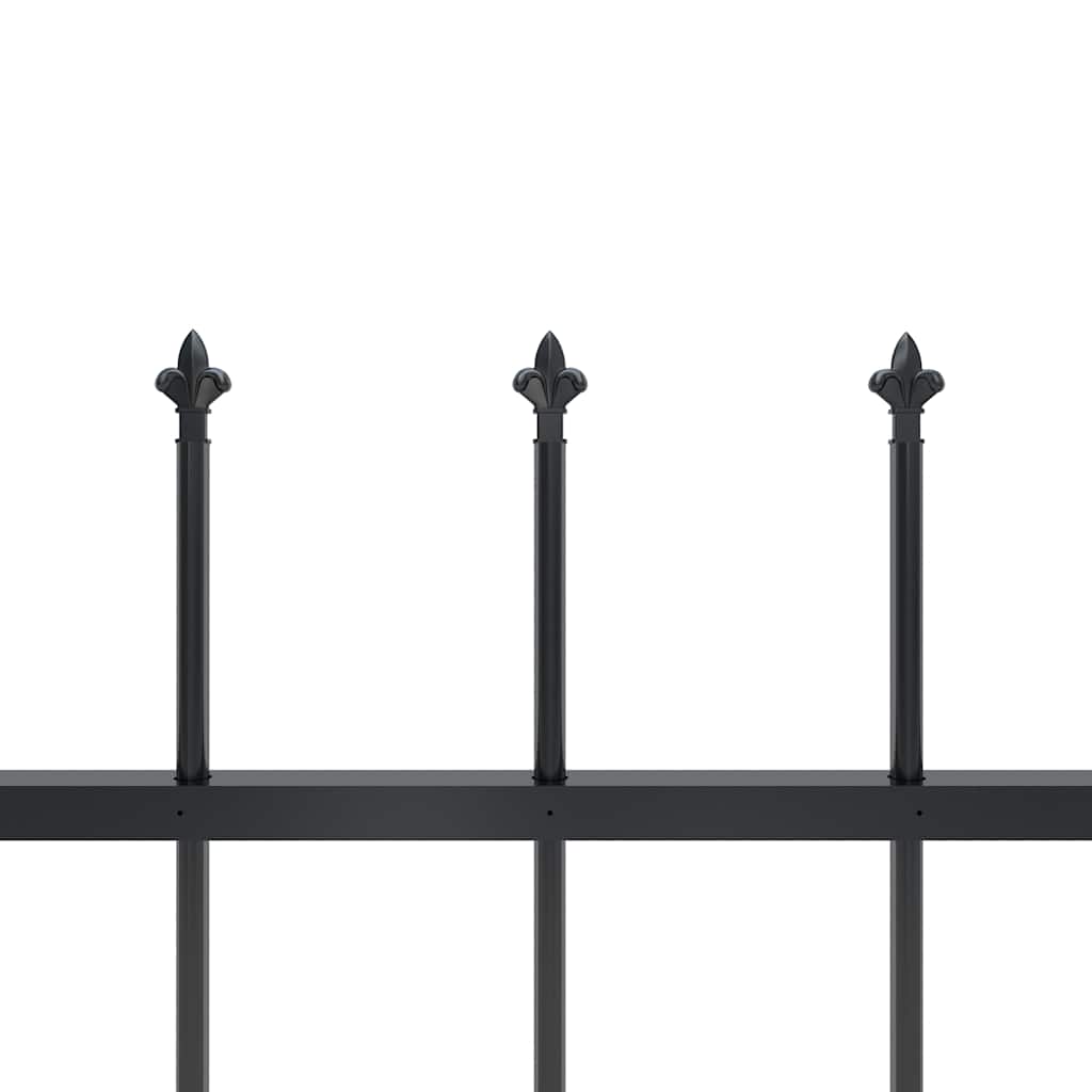 vidaXL Garden Fence with Spear Top Steel 671x60 cm Black 4