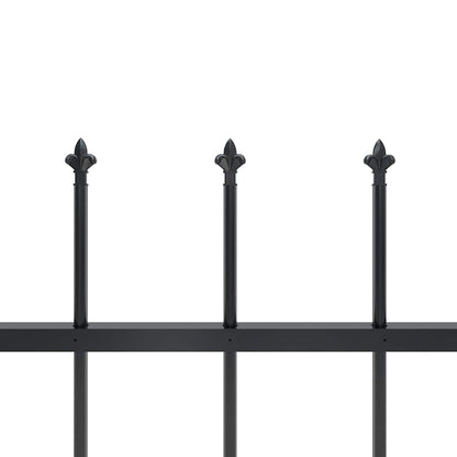 vidaXL Garden Fence with Spear Top Steel 671x60 cm Black 4