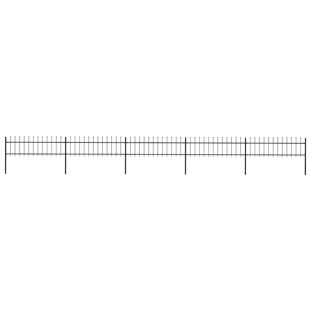 vidaXL Garden Fence with Spear Top Steel 838x60 cm Black 1