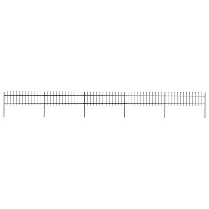 vidaXL Garden Fence with Spear Top Steel 838x60 cm Black 1
