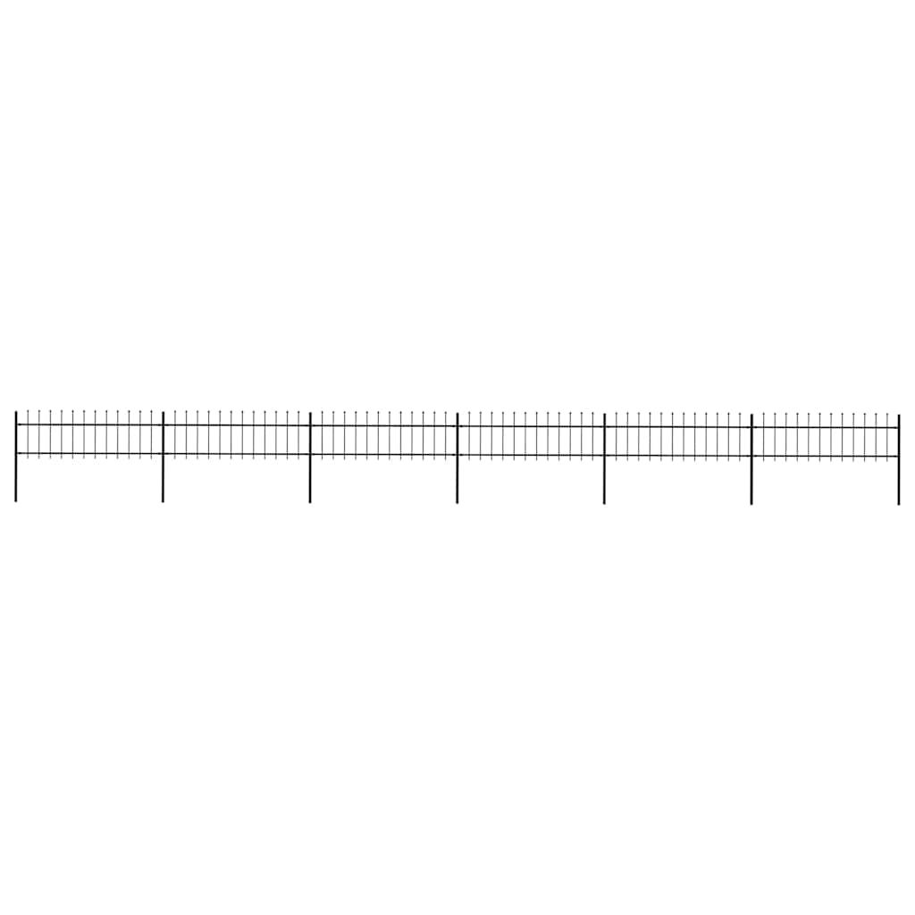 vidaXL Garden Fence with Spear Top Steel 1005x60 cm Black 1