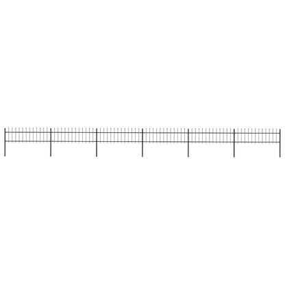 vidaXL Garden Fence with Spear Top Steel 1005x60 cm Black 1
