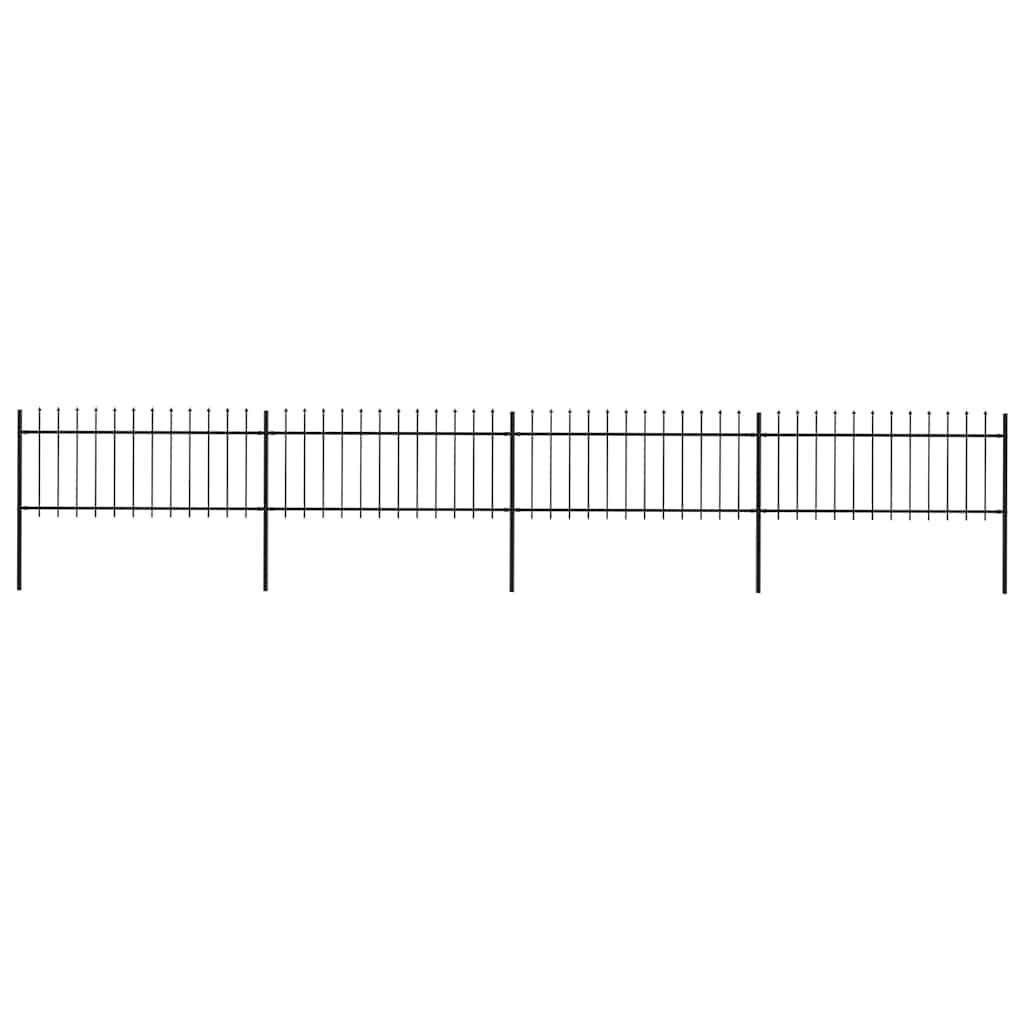 vidaXL Garden Fence with Spear Top Steel 671x80 cm Black 1