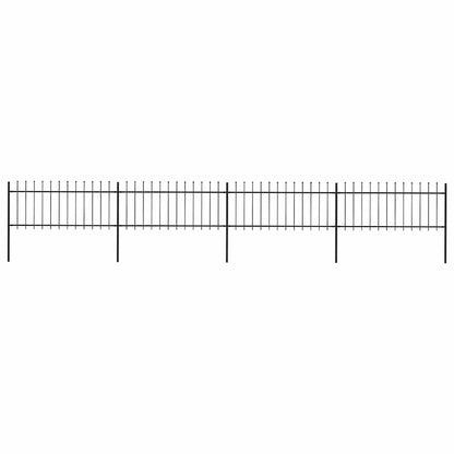 vidaXL Garden Fence with Spear Top Steel 671x80 cm Black 1