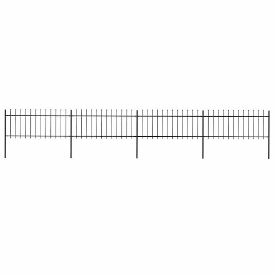 vidaXL Garden Fence with Spear Top Steel 671x80 cm Black 1