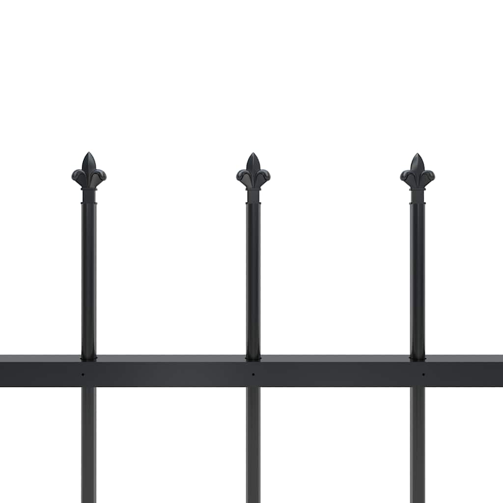 vidaXL Garden Fence with Spear Top Steel 671x80 cm Black 4