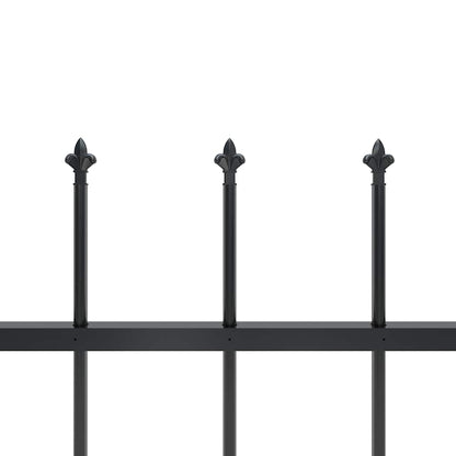 vidaXL Garden Fence with Spear Top Steel 671x80 cm Black 4