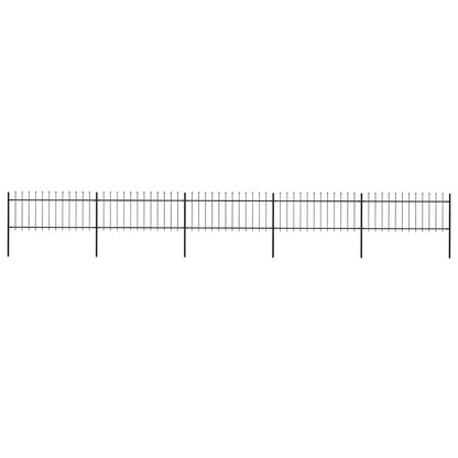 vidaXL Garden Fence with Spear Top Steel 838x80 cm Black 1