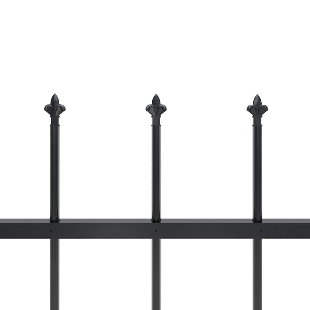 vidaXL Garden Fence with Spear Top Steel 838x80 cm Black 4