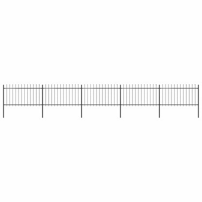 vidaXL Garden Fence with Spear Top Steel 838x100 cm Black 1
