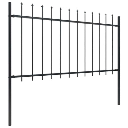 vidaXL Garden Fence with Spear Top Steel 838x100 cm Black 2