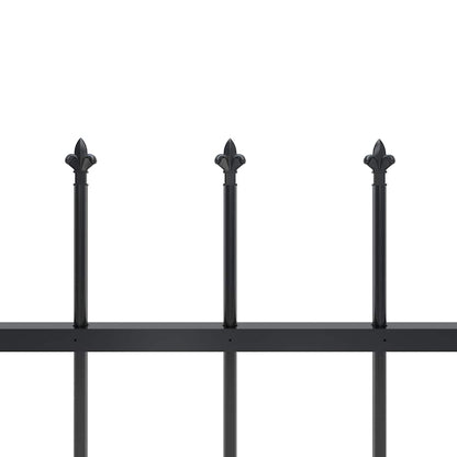 vidaXL Garden Fence with Spear Top Steel 838x100 cm Black 4