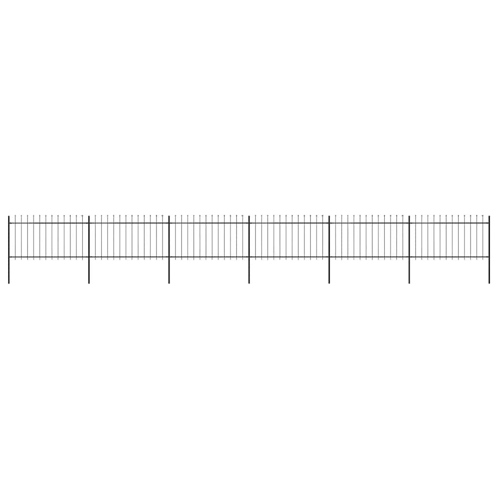 vidaXL Garden Fence with Spear Top Steel 337x100 cm Black