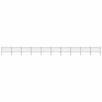vidaXL Garden Fence with Spear Top Steel 337x100 cm Black