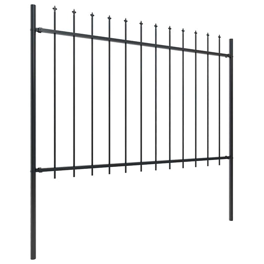 vidaXL Garden Fence with Spear Top Steel 671x120 cm Black 2