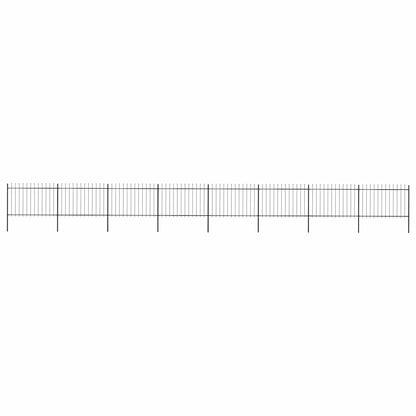 Garden Fence with Spear Top Steel 337x120 cm Black 1339 cm