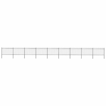 Garden Fence with Spear Top Steel 337x120 cm Black 1506 cm