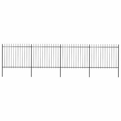 vidaXL Garden Fence with Spear Top Steel 671x150 cm Black 1