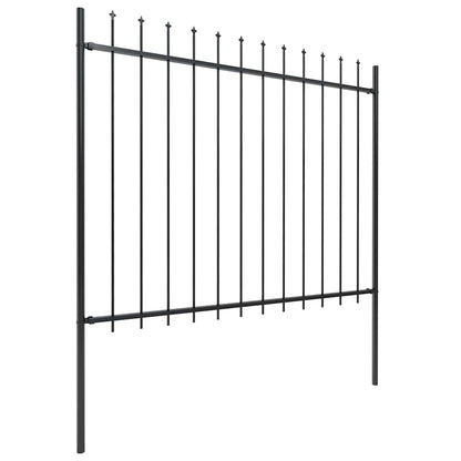 vidaXL Garden Fence with Spear Top Steel 671x150 cm Black 2
