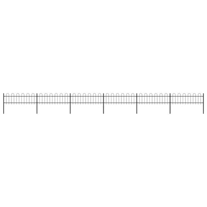 vidaXL Garden Fence with Hoop Top Steel 1005x60 cm Black 1