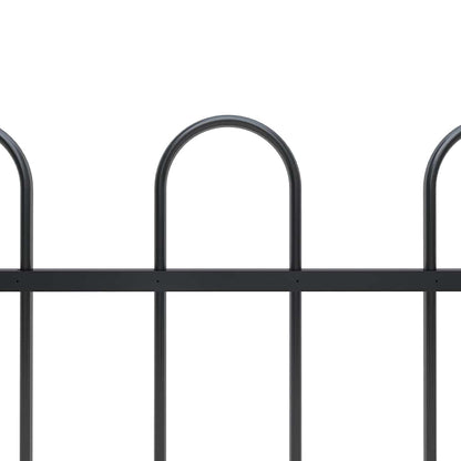 vidaXL Garden Fence with Hoop Top Steel 671x100 cm Black 3