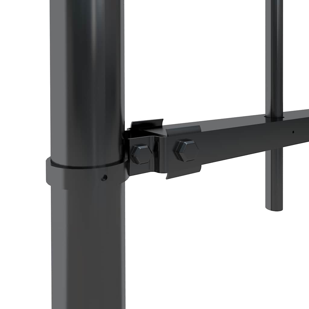 vidaXL Garden Fence with Hoop Top Steel 671x100 cm Black 4