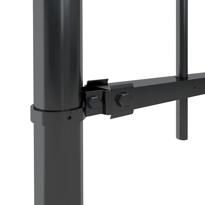 vidaXL Garden Fence with Hoop Top Steel 671x100 cm Black 4