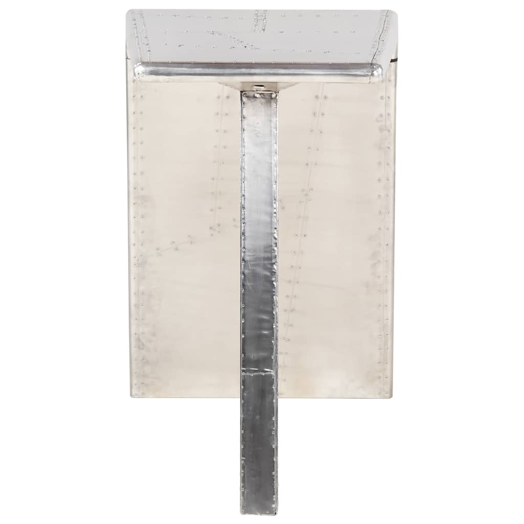 vidaXL Aviator Desk Silver 112x50x76 cm Metal 4