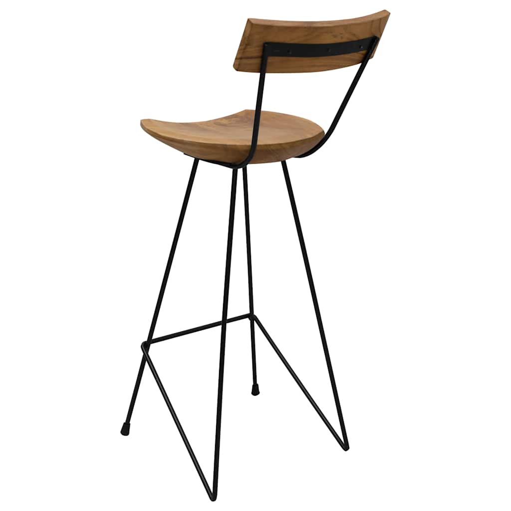vidaXL Bar Stools 2 pcs Solid Teak Wood 5
