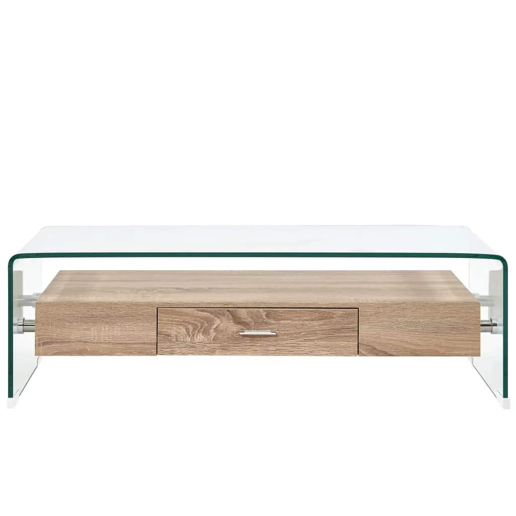 vidaXL Coffee Table Clear 98x45x31 cm Tempered Glass 2