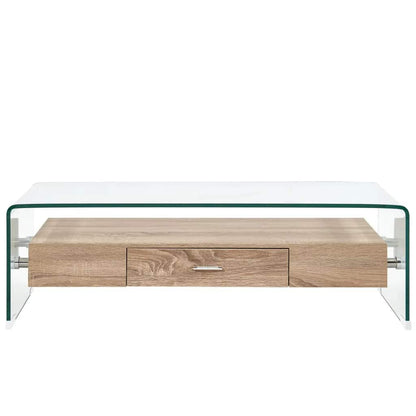 vidaXL Coffee Table Clear 98x45x31 cm Tempered Glass 2