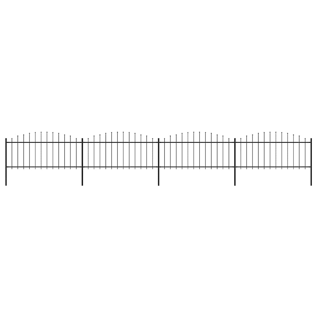 vidaXL Garden Fence with Spear Top Steel 671x75 cm Black 1