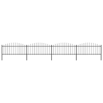 vidaXL Garden Fence with Spear Top Steel 671x75 cm Black 1