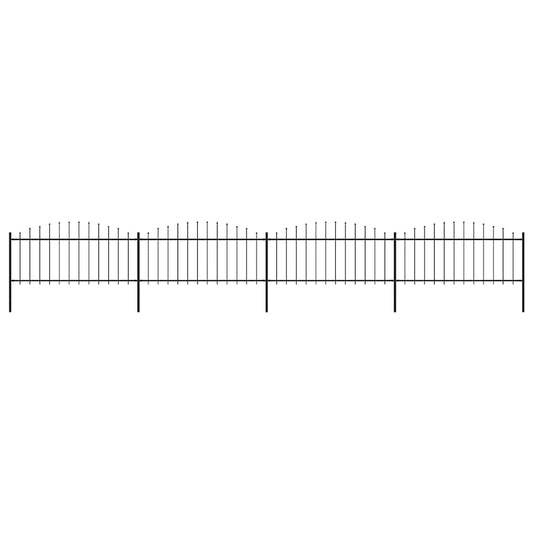 vidaXL Garden Fence with Spear Top Steel 671x75 cm Black 1
