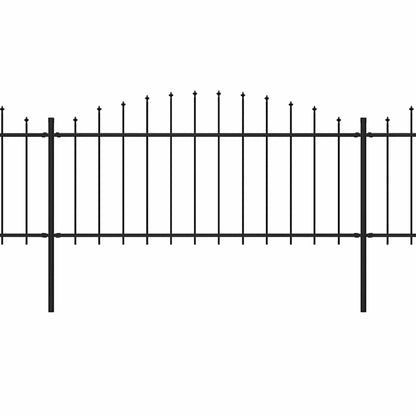 vidaXL Garden Fence with Spear Top Steel 671x75 cm Black 2