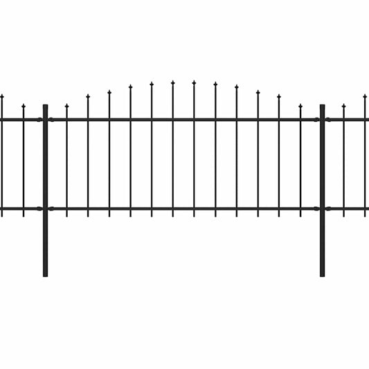 vidaXL Garden Fence with Spear Top Steel 671x75 cm Black 2